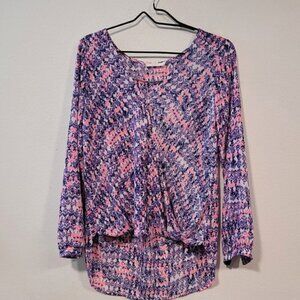 LUSH Multicolor Chevron Blouse Small